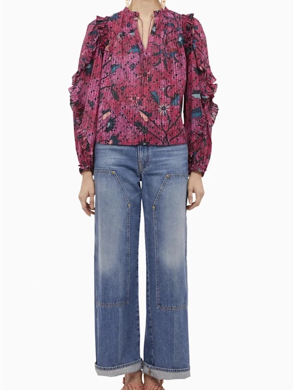NWT Ulla Johnson Manet Long Sleee Blouse Top Snapdragon 2